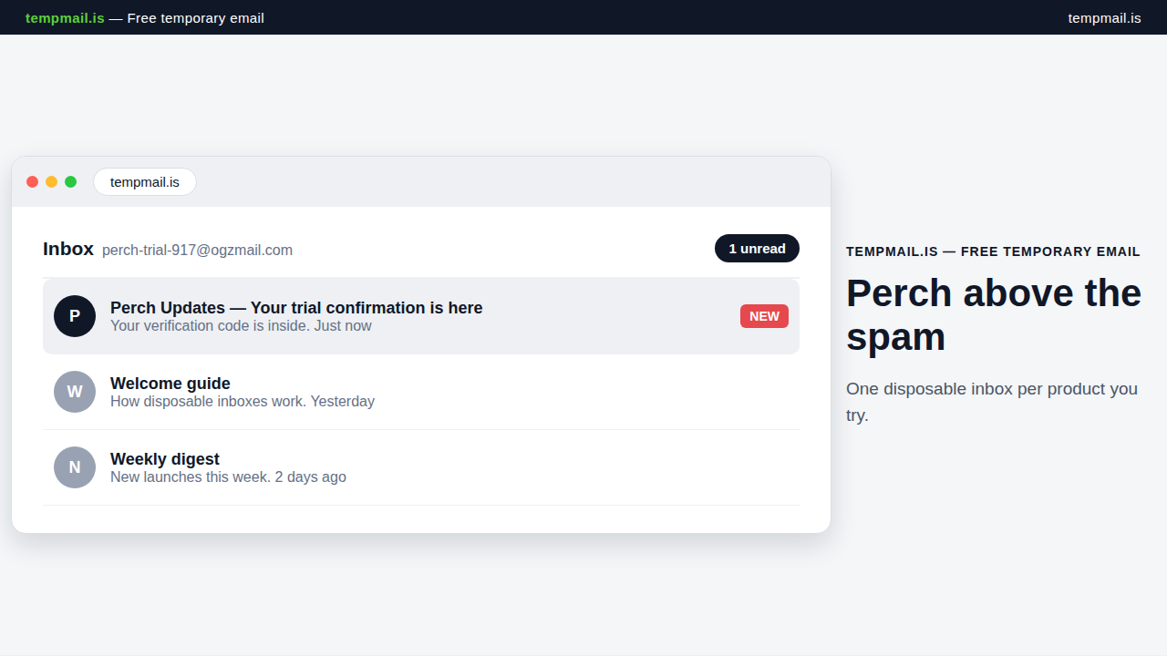 TempMail.is — One-Click Inboxes for Laun screenshot