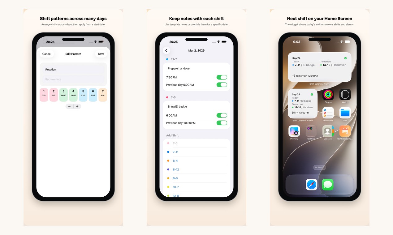 Shift Calendar Alarm screenshot