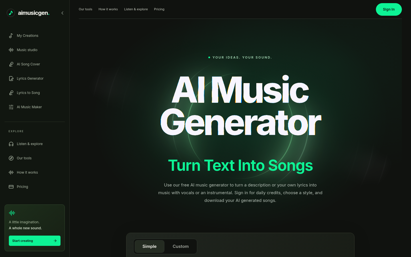 Aimusicgen screenshot
