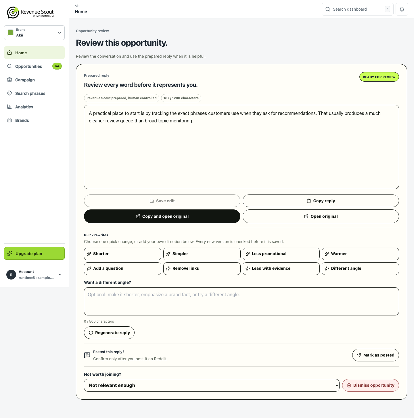 Revenue Scout screenshot