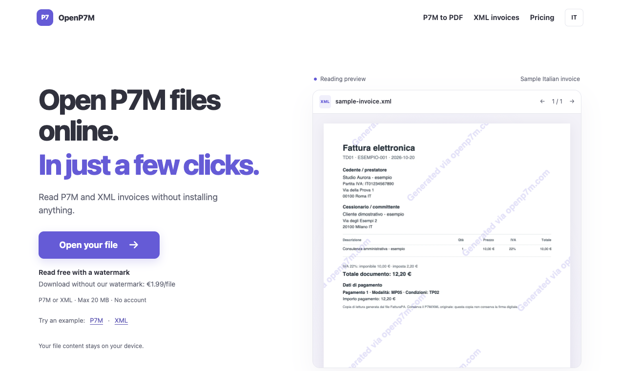 OpenP7M screenshot