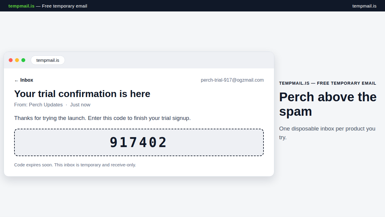 TempMail.is — One-Click Inboxes for Laun screenshot
