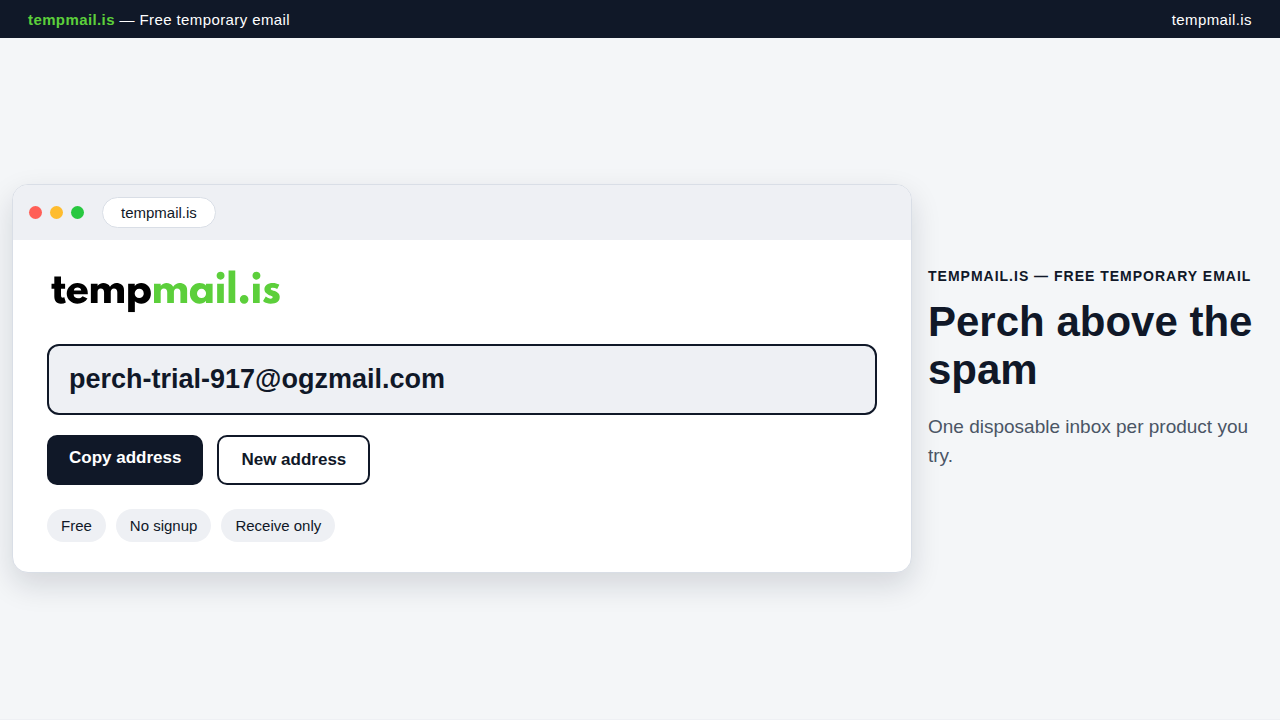 TempMail.is — One-Click Inboxes for Laun screenshot
