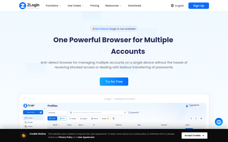 ZLogin Antidetect Browser screenshot