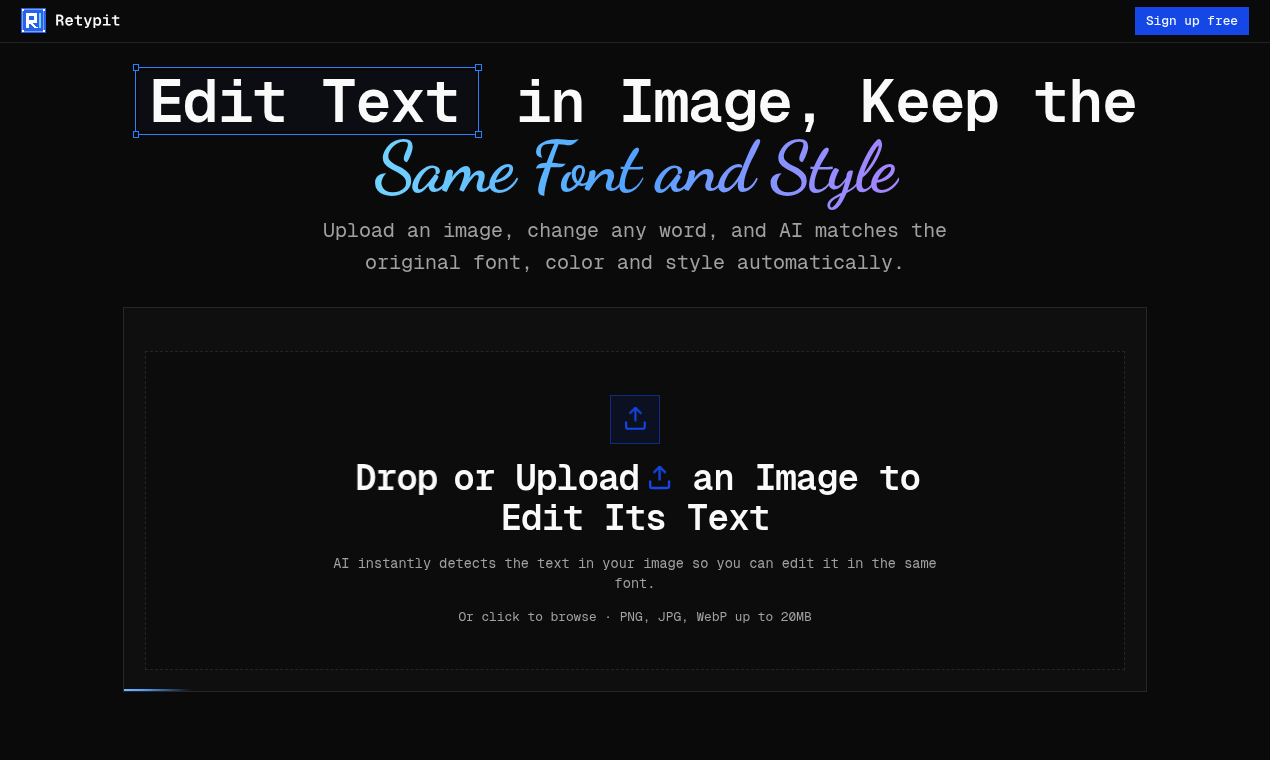 Retypit screenshot