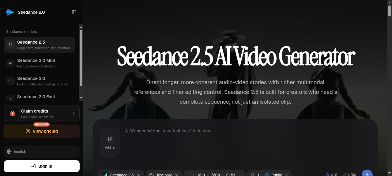 Seedance 2.0 AI Video Generator screenshot