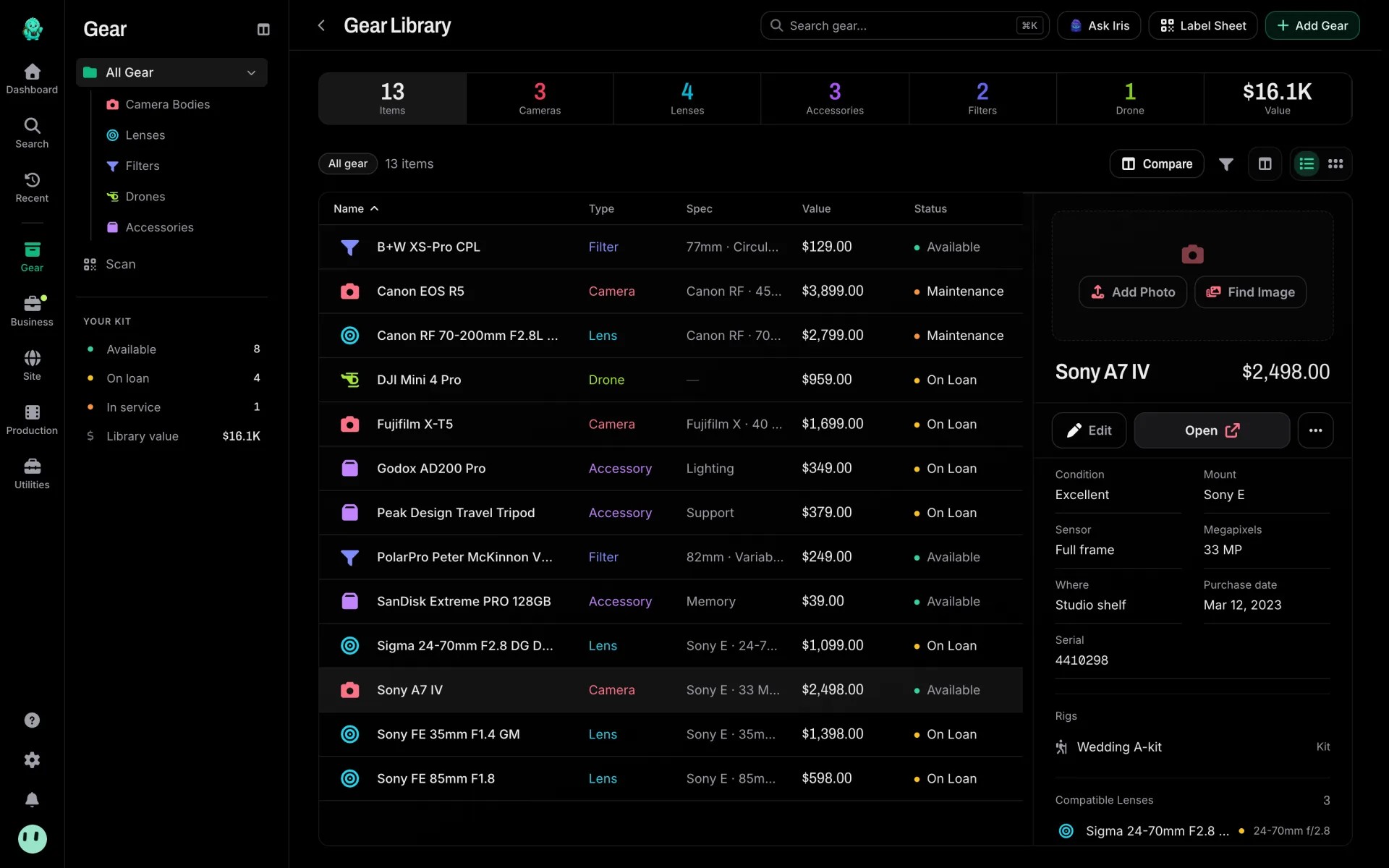 GearDex screenshot