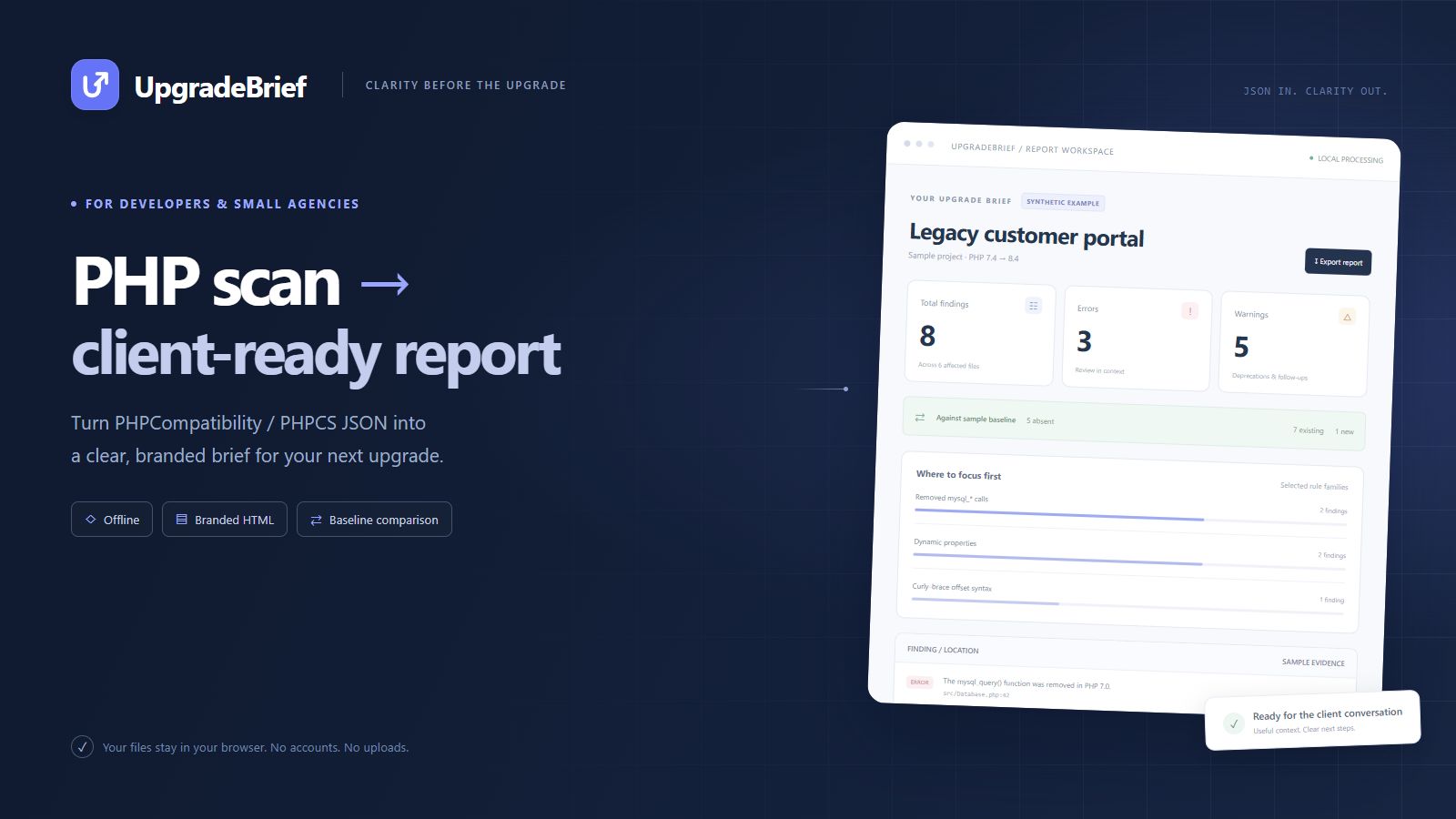 UpgradeBrief screenshot