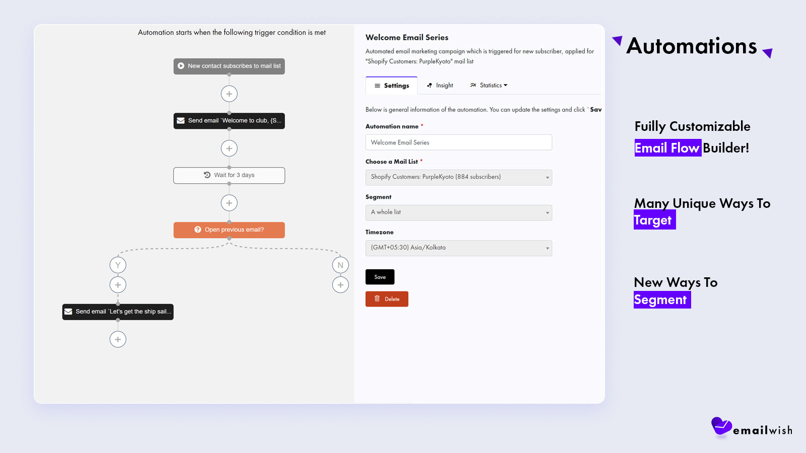 Emailwish screenshot