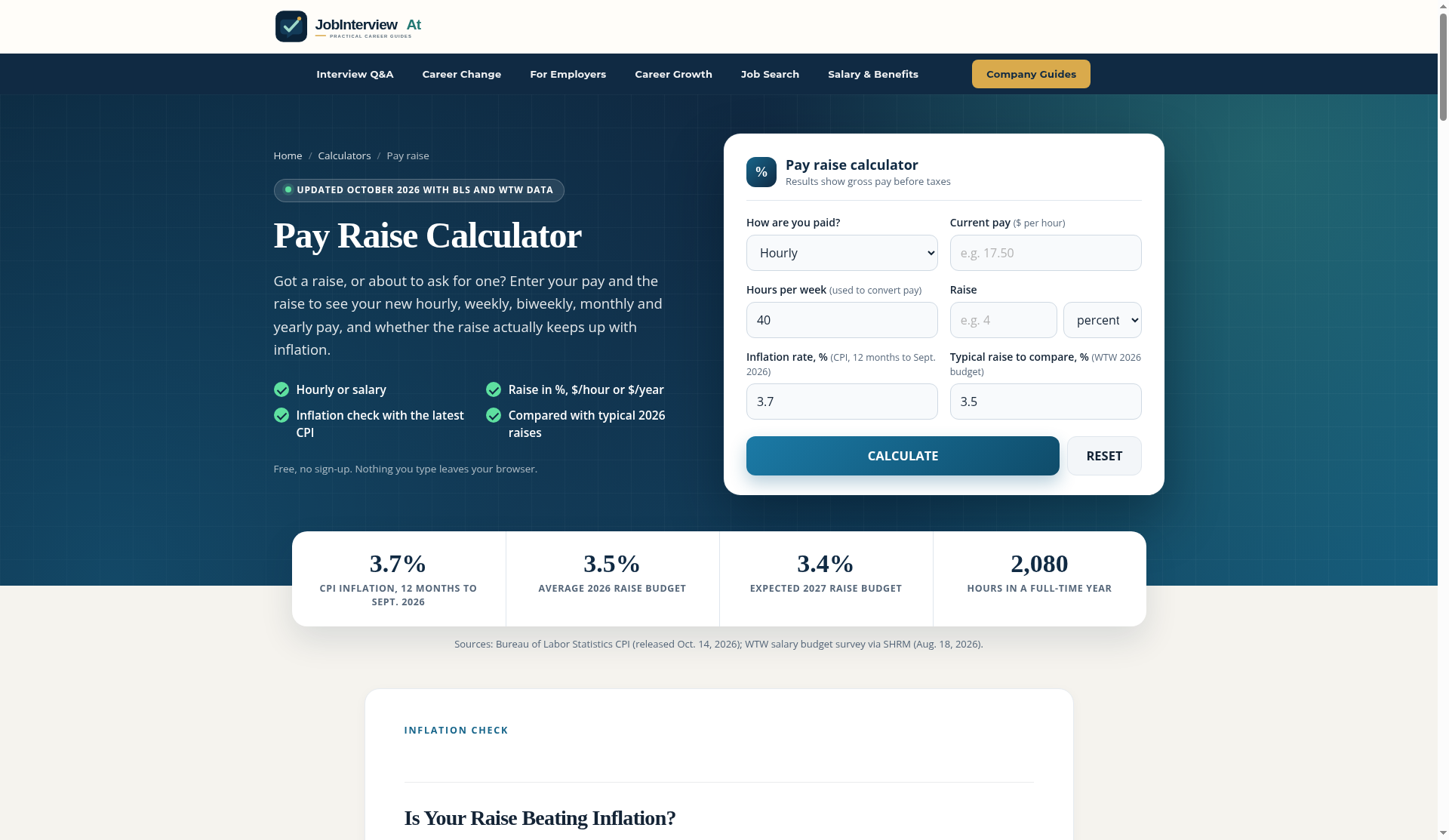 Pay Raise Calculator screenshot