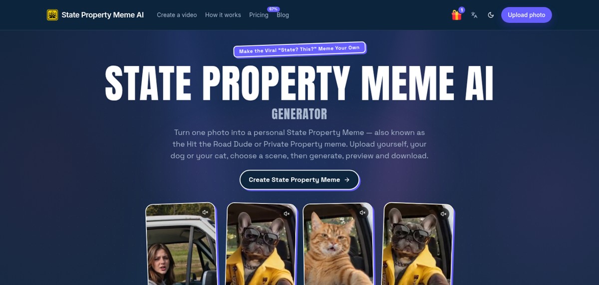 State Property Meme AI screenshot