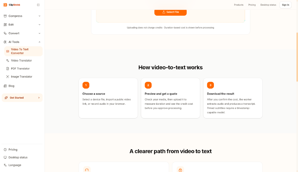 ClipShrink screenshot